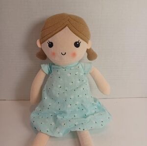 Linzy Toys Soft‎ Plush Emily Sweet Cakes Rag  Doll  15” Mint Blue My First